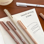 【𝗔𝗦𝗛】6 Pieces Gel Pen Set Morandi Color Black Pen 0.5mm Needle Tip Gel Pens
