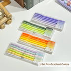 【𝗔𝗦𝗛】6 Pieces Gel Pen Set Morandi Color Black Pen 0.5mm Needle Tip Gel Pens