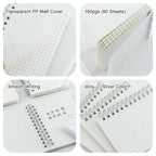 【𝗔𝗦𝗛】Matt Cover Mini Notebook C7 Spiral Wire O Planner Journal Notebook- Line-Blank-Grid C7迷你线圈笔记本