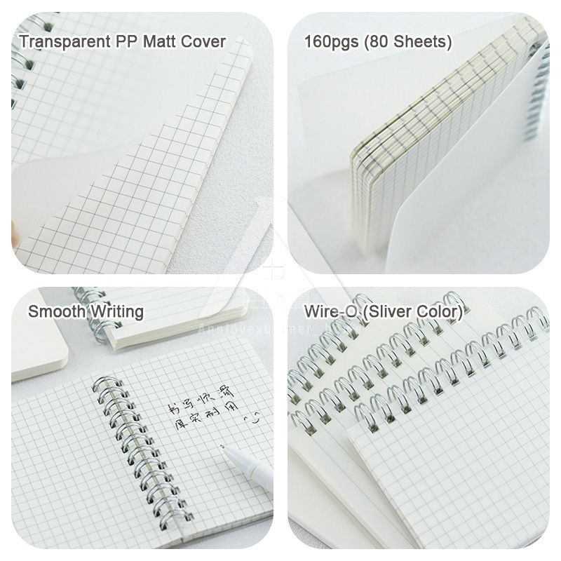 【𝗔𝗦𝗛】Matt Cover Mini Notebook C7 Spiral Wire O Planner Journal Notebook- Line-Blank-Grid C7迷你线圈笔记本