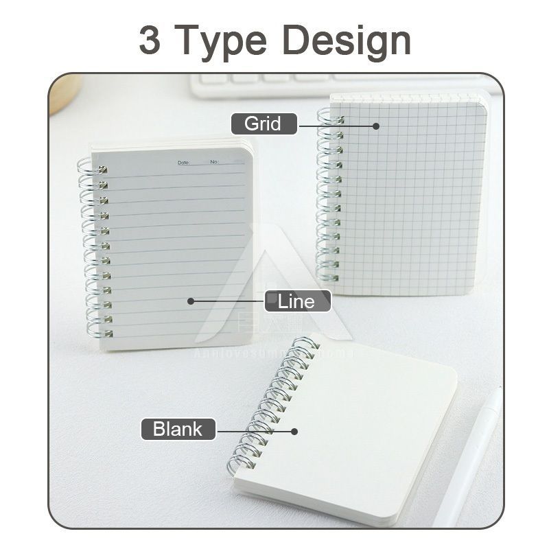 【𝗔𝗦𝗛】Matt Cover Mini Notebook C7 Spiral Wire O Planner Journal Notebook- Line-Blank-Grid C7迷你线圈笔记本