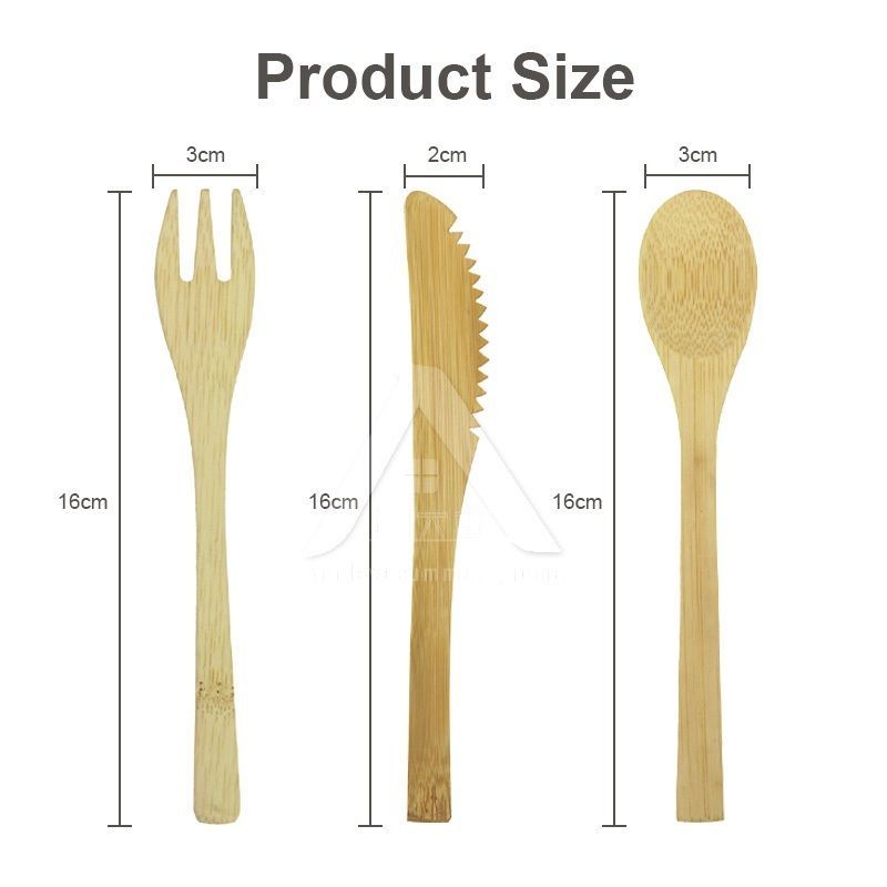 【𝗔𝗦𝗛】Personalized Utensils Bamboo Cutlery Set with Linen Storage Bag Spoon/Fork/Knife 3PCS/SET