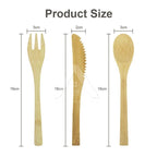 【𝗔𝗦𝗛】Personalized Utensils Bamboo Cutlery Set with Linen Storage Bag Spoon/Fork/Knife 3PCS/SET