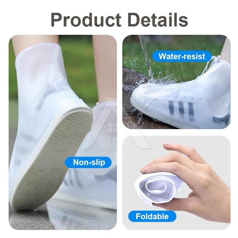 【𝗔𝗦𝗛】Rain Shoe Cover Zipper Anti-Slip Waterproof Reusable Washable Travel Kasut Kalis Air 防水鞋套