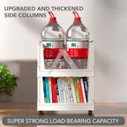 【𝗔𝗦𝗛】FOLDABLE Storage Bookshelf Desktop Book Storage Basket Folding Organizer with Wheels Multi-purpose Storage Box折叠收纳筐