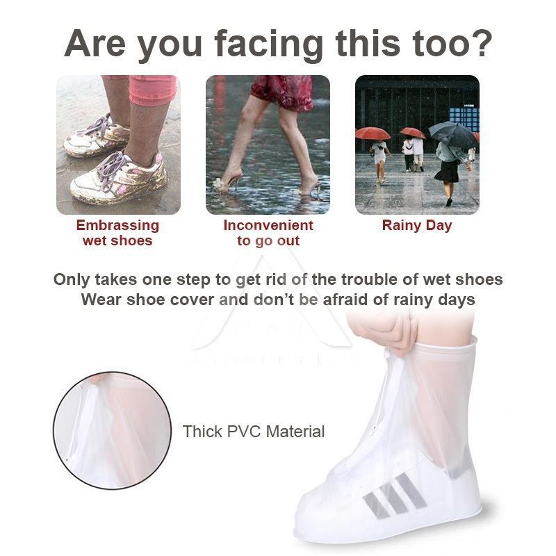 【𝗔𝗦𝗛】Rain Shoe Cover Zipper Anti-Slip Waterproof Reusable Washable Travel Kasut Kalis Air 防水鞋套