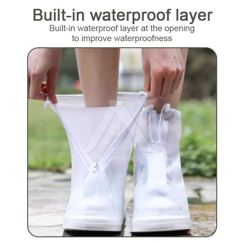 【𝗔𝗦𝗛】Rain Shoe Cover Zipper Anti-Slip Waterproof Reusable Washable Travel Kasut Kalis Air 防水鞋套