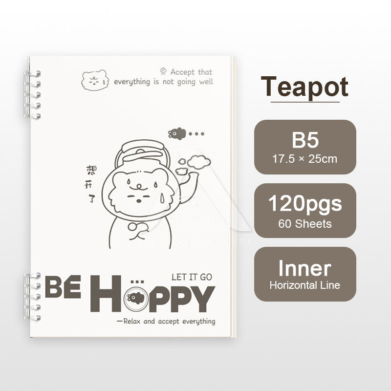 【𝗔𝗦𝗛】A5/B5 Cartoon Loose-leaf Notebook, 60 Sheets Lined Coil Notebook, Multi-functional Planner Diary Notebook 活页本
