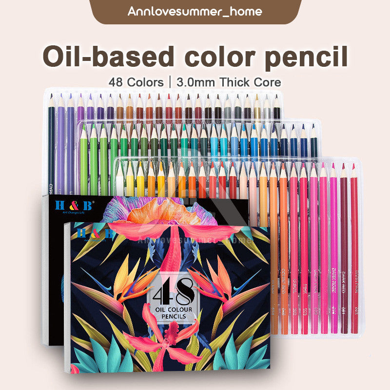 【𝗔𝗦𝗛】48pcs Oil Based Colour Pencils Set for Adult Coloring Books Artist Drawing Sketching Crafting for Beginners/Artist