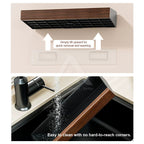 【𝗔𝗦𝗛】Walnut Bathroom Rack Shelf | Wood Wall Shelf Shampoo Storage | No Drill Punch Free Anti Rust