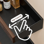 【𝗔𝗦𝗛】Walnut Bathroom Rack Shelf | Wood Wall Shelf Shampoo Storage | No Drill Punch Free Anti Rust