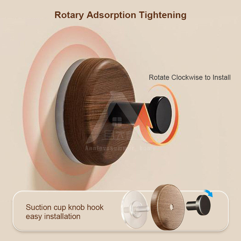 【𝗔𝗦𝗛】Hook Wall Multifunctional Suction Cup Hook Hanger Water Proof No Drill Wood Hook Bedroom