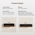 【𝗔𝗦𝗛】Walnut Bathroom Rack Shelf | Wood Wall Shelf Shampoo Storage | No Drill Punch Free Anti Rust