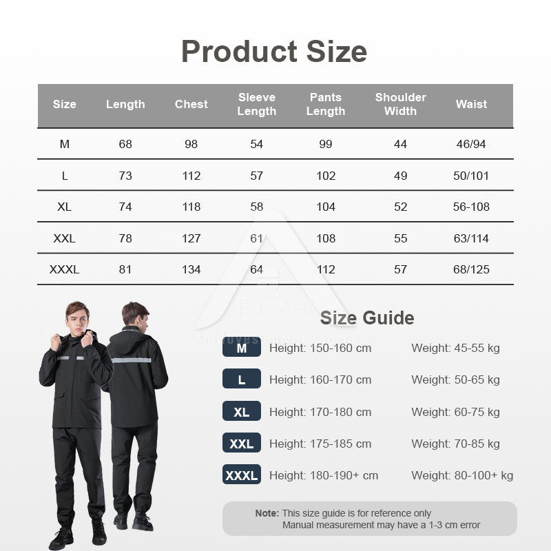 【𝗔𝗦𝗛】Motorcycle Raincoat Set Waterproof Baju Hujan Motor Bicycle Outdoor Motorbike Rainsuit
