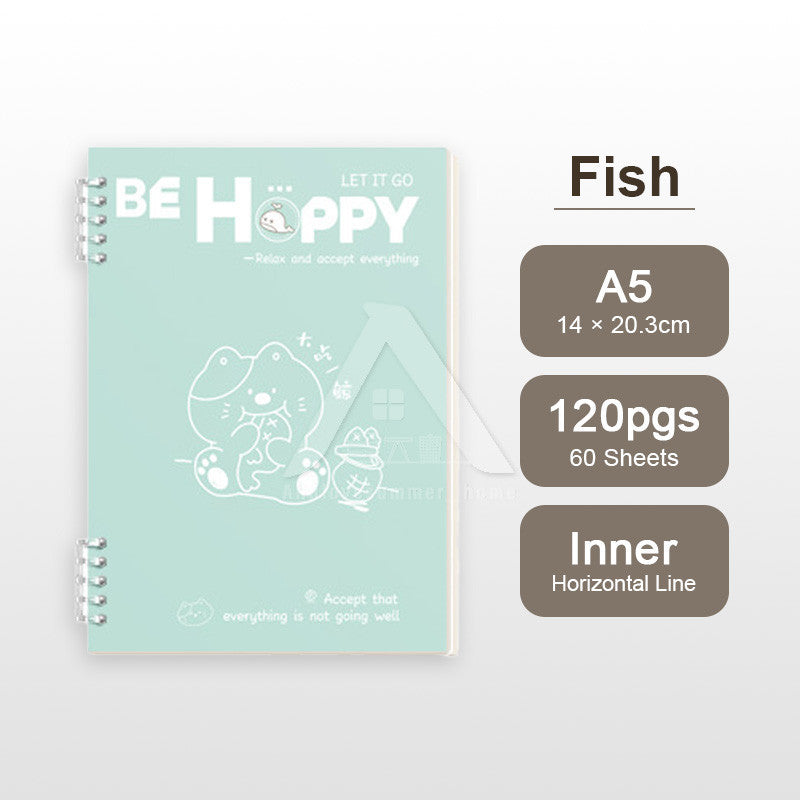 【𝗔𝗦𝗛】A5/B5 Cartoon Loose-leaf Notebook, 60 Sheets Lined Coil Notebook, Multi-functional Planner Diary Notebook 活页本