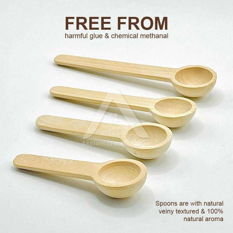 【𝗔𝗦𝗛】(1g/ 5g) Small Wooden Spoon Scoop Sudu Kayu Kecil Untuk Garam Rempah Ratus Wooden Spoon for Spices木勺奶粉勺蜂蜜勺