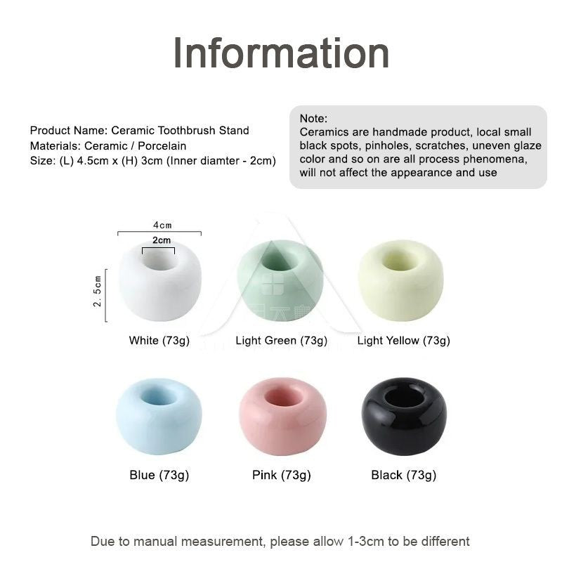 【𝗔𝗦𝗛】(Anti-Mold) Creative Colour Ceramic Toothbrush Stand Wash Set Berus Gigi Storage Organizer 牙刷置物架防霉镂空
