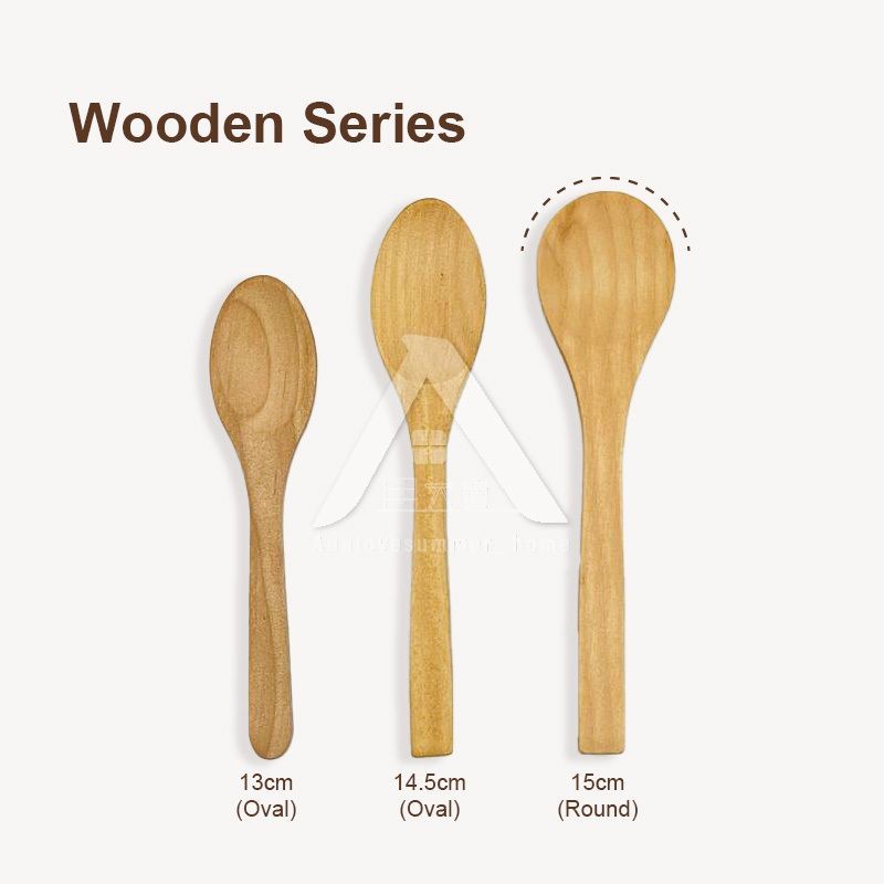 【𝗔𝗦𝗛】(Customised) Sudu Kayu- Unpainted Bamboo Wooden Spoon Dessert Honey Cooking Utensil Tools Teaspoon Kids Tableware