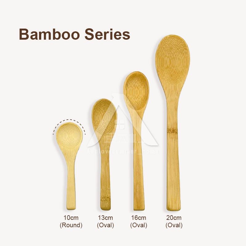 【𝗔𝗦𝗛】(Customised) Sudu Kayu- Unpainted Bamboo Wooden Spoon Dessert Honey Cooking Utensil Tools Teaspoon Kids Tableware