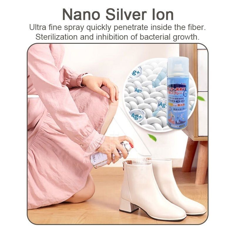 【𝗔𝗦𝗛】Shoe Deodorant Spray 260ml Anti-smell Antibacterial Shoe Freshener Pewangi Kasut 银离子鞋子除臭喷雾
