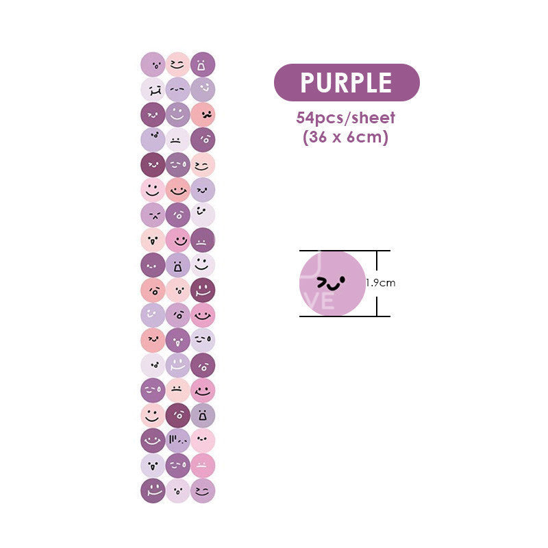 Round Cute Emoji Waterproof Sticker