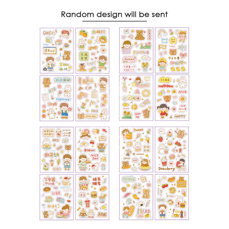 Cute Waterproof PET Stickers (20pcs/Set, 4 Designs)