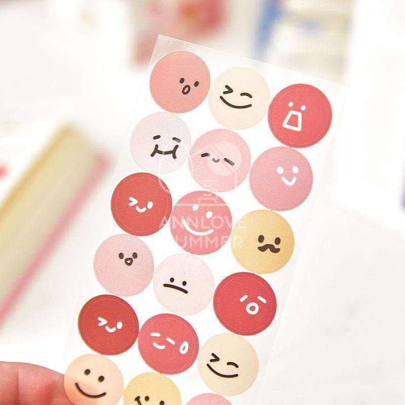 Round Cute Emoji Waterproof Sticker