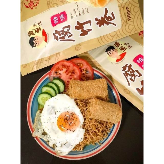 【𝗔𝗦𝗛】Mr. Yellow Bean Ipoh Handmade Crispy Beancurd Skin Roll怡保地道風味腐竹卷/虾签 Keropok Tauhu Rangup dari Ipoh