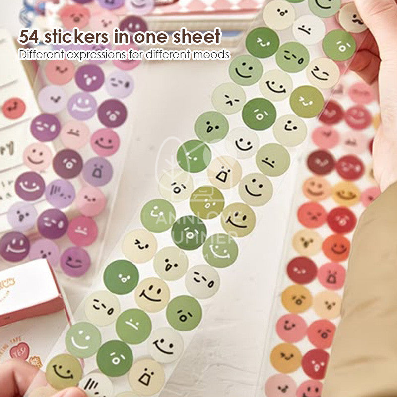 Round Cute Emoji Waterproof Sticker