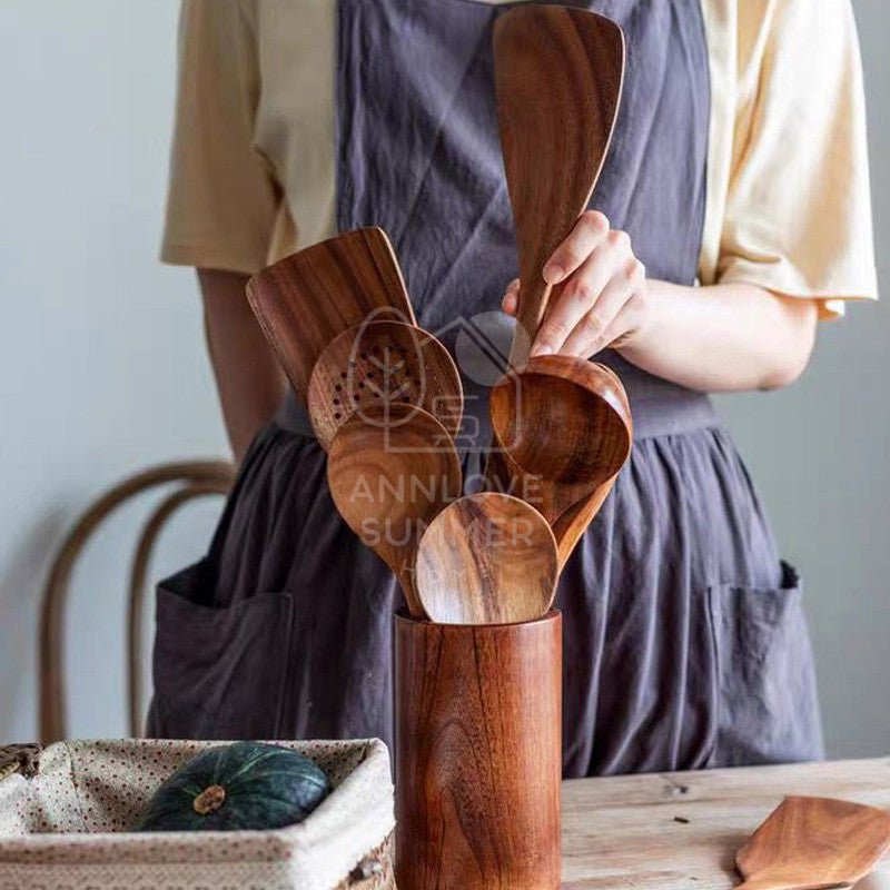 6pcs Wooden Kitchen Untensils Set