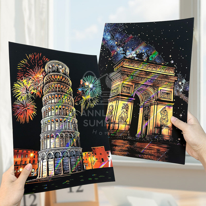 A3 Stracth Card + Bookmark City Night View (Premium 4 IN 1 SET )