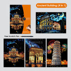 A3 Stracth Card + Bookmark City Night View (Premium 4 IN 1 SET )