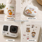 Cute Waterproof PET Stickers (20pcs/Set, 4 Designs)