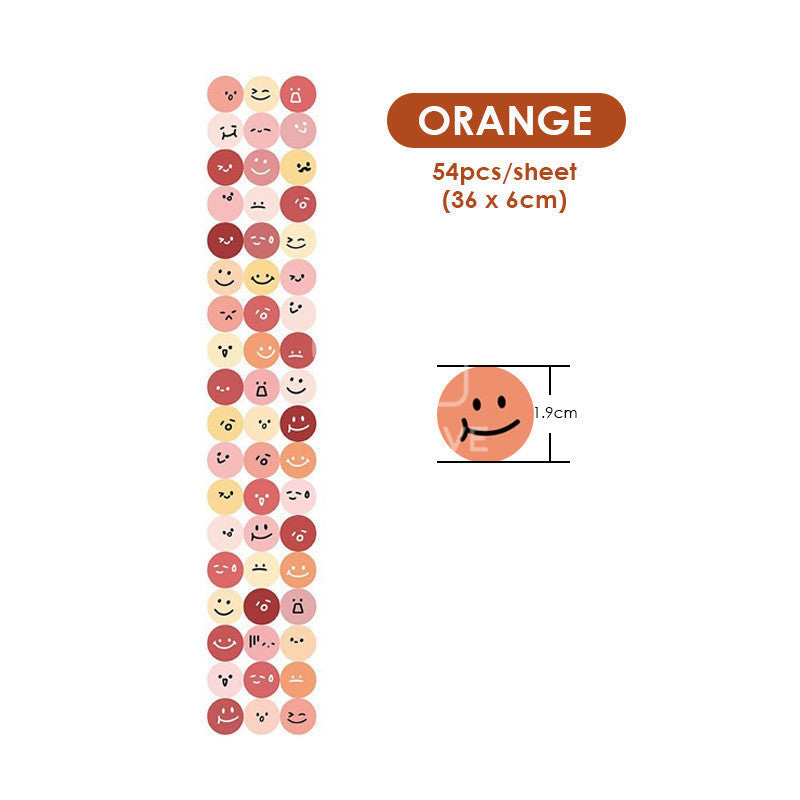 Round Cute Emoji Waterproof Sticker