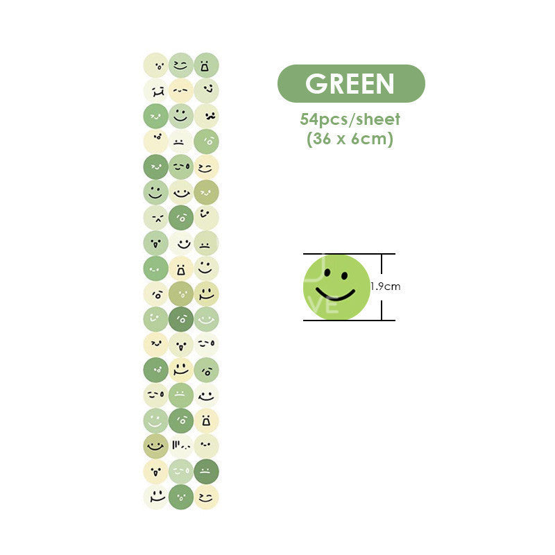 Round Cute Emoji Waterproof Sticker