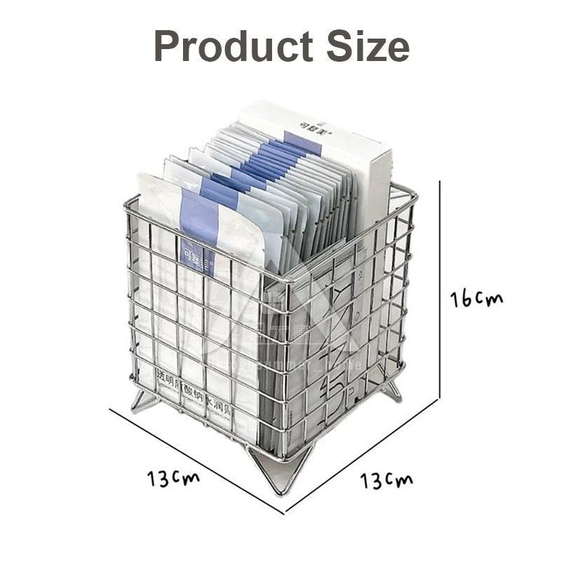 【𝗔𝗦𝗛】Ins Desktop Wrought Iron Storage Basket Coffee Capsule Storage Basket Snack Cosmetic 铁艺收纳筐