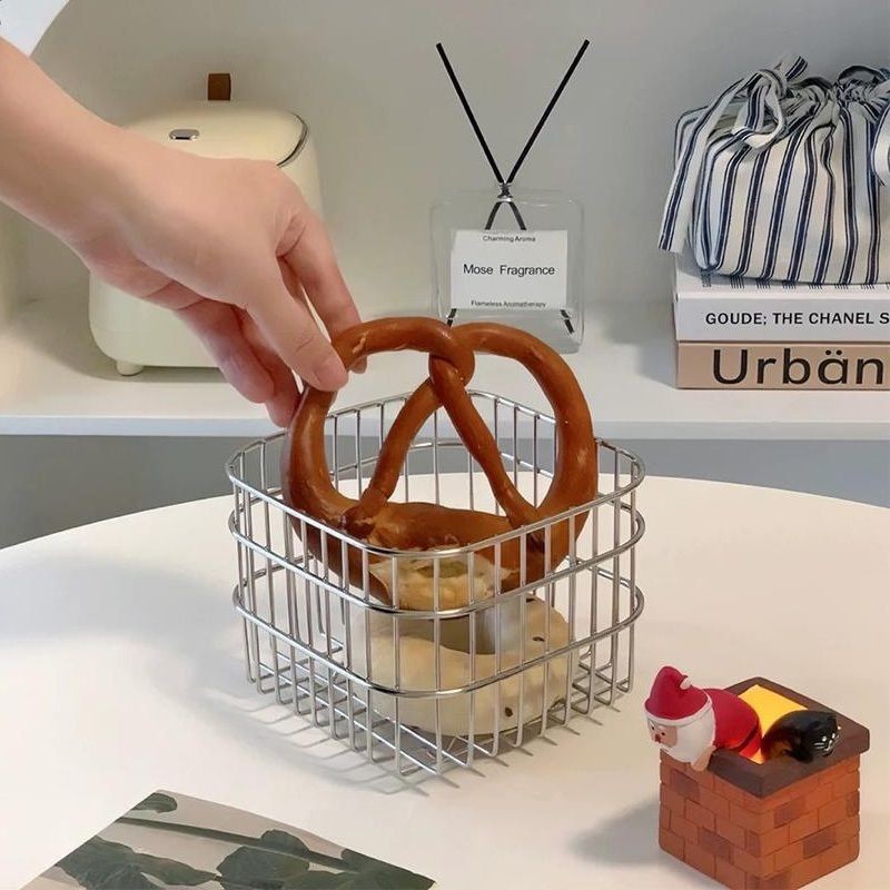 【𝗔𝗦𝗛】Ins Style Household Iron Storage Basket S/L Coffee Liquid Desktop Storage Basket 铁艺收纳筐
