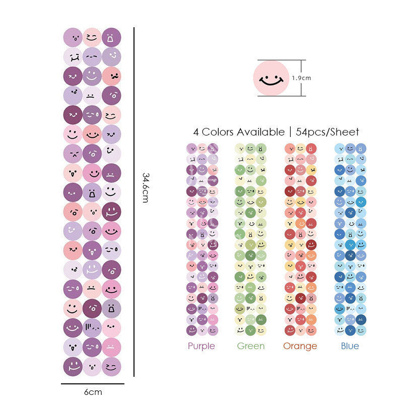 Round Cute Emoji Waterproof Sticker