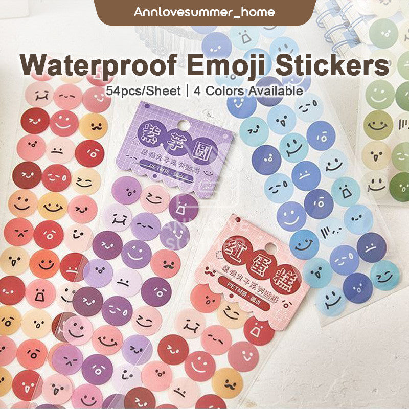 Round Cute Emoji Waterproof Sticker