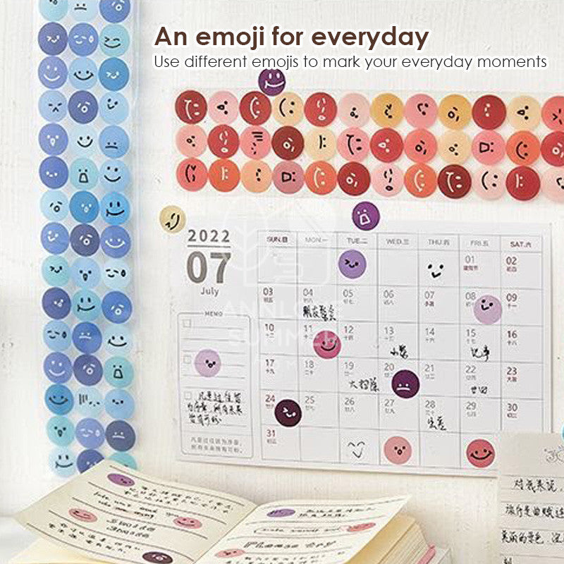 Round Cute Emoji Waterproof Sticker
