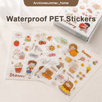 Cute Waterproof PET Stickers (20pcs/Set, 4 Designs)