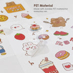 Cute Waterproof PET Stickers (20pcs/Set, 4 Designs)