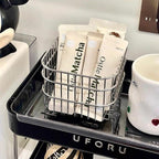 【𝗔𝗦𝗛】Ins Style Household Iron Storage Basket S/L Coffee Liquid Desktop Storage Basket 铁艺收纳筐
