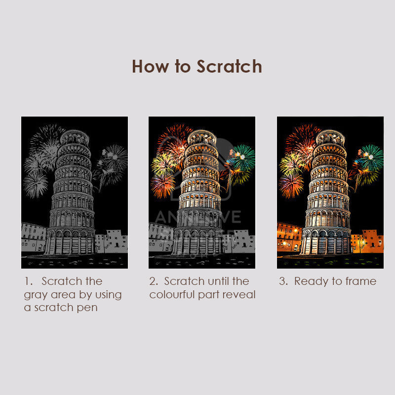 A3 Stracth Card + Bookmark City Night View (Premium 4 IN 1 SET )