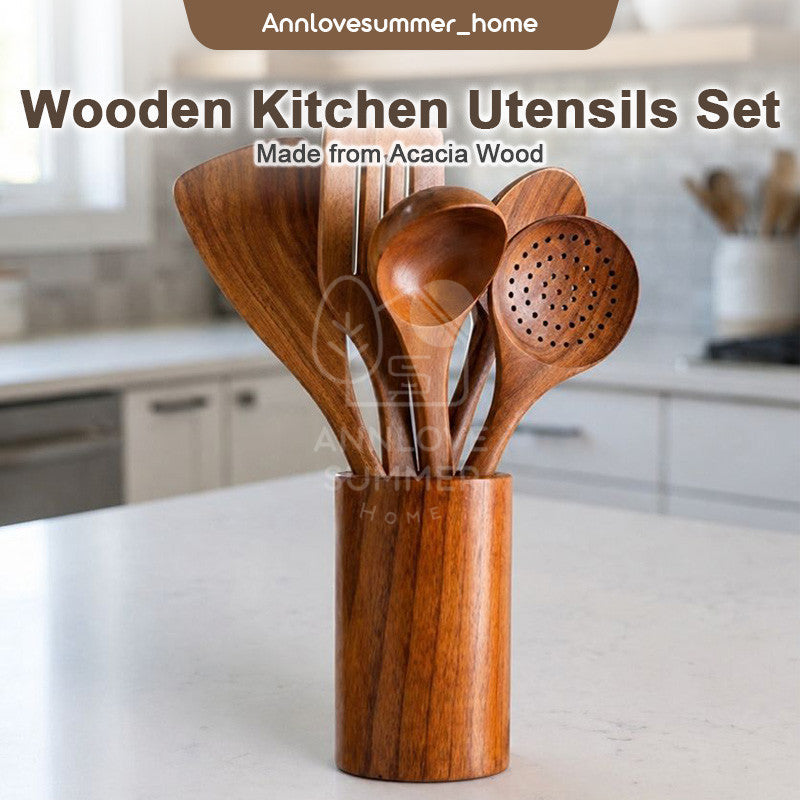 6pcs Wooden Kitchen Untensils Set