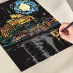A3 Stracth Card + Bookmark City Night View (Premium 4 IN 1 SET )