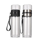 【𝗔𝗦𝗛】[Twin Pack] Tempered Glass Water Bottle Tea Filter Heat Resistant Tumbler Separation Infuser 茶水分离杯