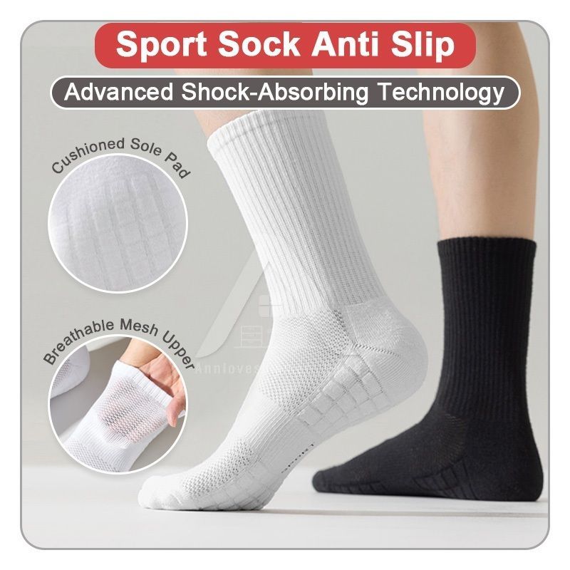 【𝗔𝗦𝗛】Sport Sock Anti Slip / Sarung Kaki / Unisex Socks Socking For Running Basketball Badminton