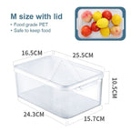 【𝗔𝗦𝗛】Full Transparent Food Storage Box Organizer With Lids Stackable Fridge Organizer with Handles Countertop