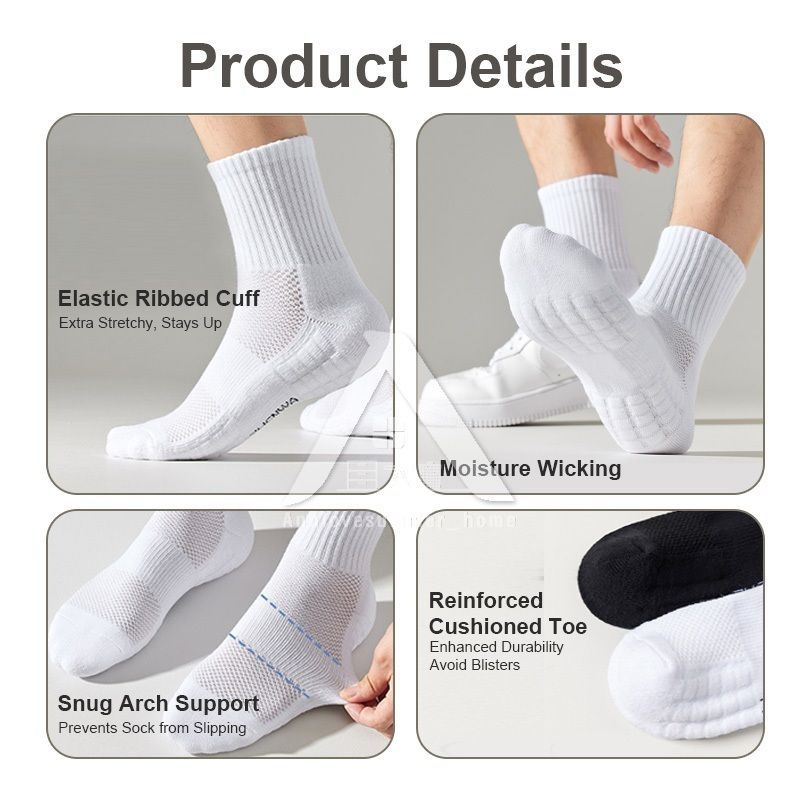 【𝗔𝗦𝗛】Sport Sock Anti Slip / Sarung Kaki / Unisex Socks Socking For Running Basketball Badminton